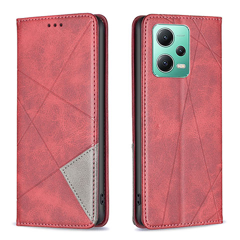 Funda de Cuero Cartera con Soporte Carcasa B07F para Xiaomi Poco X5 5G Rojo