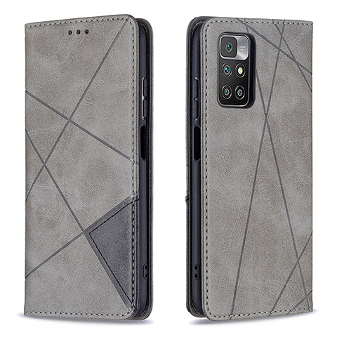 Funda de Cuero Cartera con Soporte Carcasa B07F para Xiaomi Redmi 10 (2022) Gris