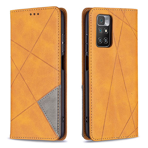 Funda de Cuero Cartera con Soporte Carcasa B07F para Xiaomi Redmi 10 (2022) Marron Claro