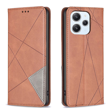 Funda de Cuero Cartera con Soporte Carcasa B07F para Xiaomi Redmi 12 4G Marron