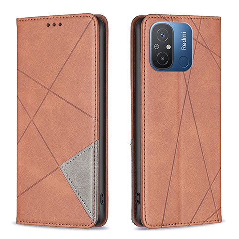 Funda de Cuero Cartera con Soporte Carcasa B07F para Xiaomi Redmi 12C 4G Marron