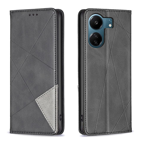 Funda de Cuero Cartera con Soporte Carcasa B07F para Xiaomi Redmi 13C Negro