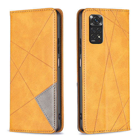 Funda de Cuero Cartera con Soporte Carcasa B07F para Xiaomi Redmi Note 11 4G (2022) Marron Claro