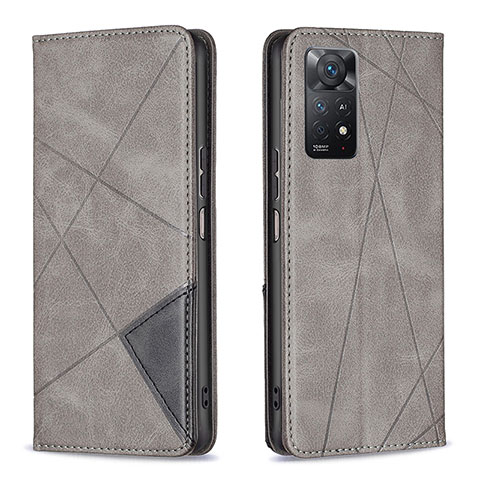 Funda de Cuero Cartera con Soporte Carcasa B07F para Xiaomi Redmi Note 11 Pro 5G Gris