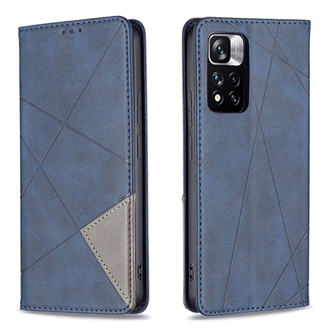 Funda de Cuero Cartera con Soporte Carcasa B07F para Xiaomi Redmi Note 11 Pro+ Plus 5G Azul