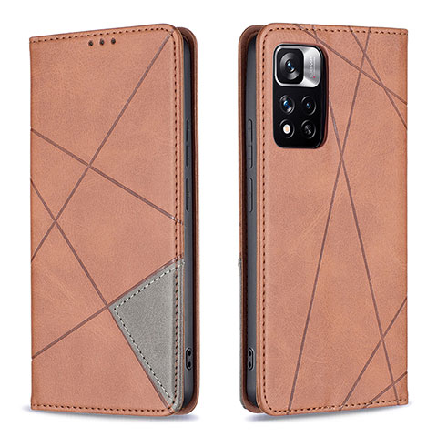 Funda de Cuero Cartera con Soporte Carcasa B07F para Xiaomi Redmi Note 11 Pro+ Plus 5G Marron