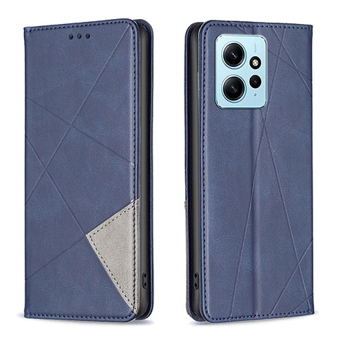 Funda de Cuero Cartera con Soporte Carcasa B07F para Xiaomi Redmi Note 12 4G Azul