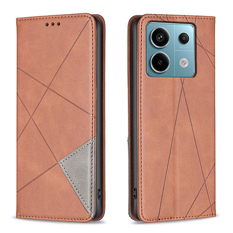 Funda de Cuero Cartera con Soporte Carcasa B07F para Xiaomi Redmi Note 13 Pro 5G Marron