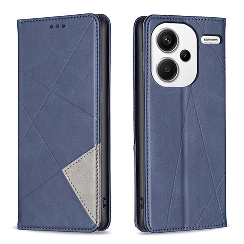 Funda de Cuero Cartera con Soporte Carcasa B07F para Xiaomi Redmi Note 13 Pro+ Plus 5G Azul