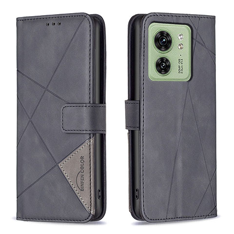 Funda de Cuero Cartera con Soporte Carcasa B08F para Motorola Moto Edge 40 5G Negro