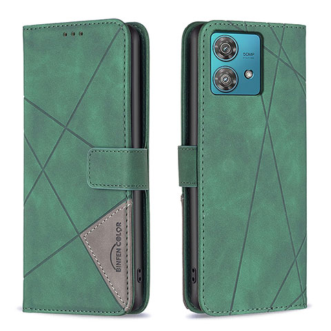 Funda de Cuero Cartera con Soporte Carcasa B08F para Motorola Moto Edge 40 Neo 5G Verde