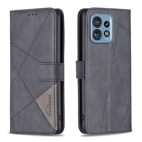 Funda de Cuero Cartera con Soporte Carcasa B08F para Motorola Moto Edge 40 Pro 5G Negro