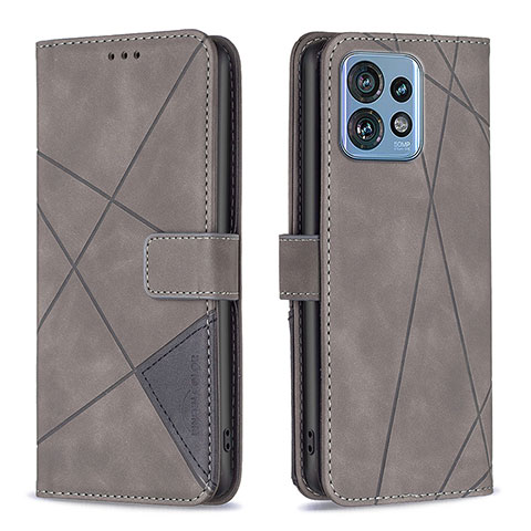 Funda de Cuero Cartera con Soporte Carcasa B08F para Motorola Moto Edge Plus (2023) 5G Gris