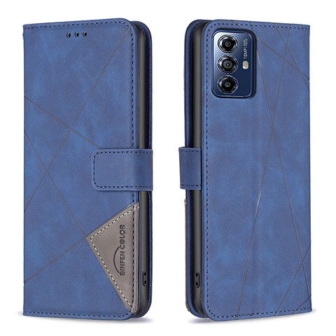 Funda de Cuero Cartera con Soporte Carcasa B08F para Motorola Moto G Play (2023) Azul