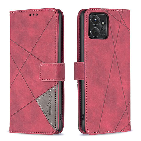 Funda de Cuero Cartera con Soporte Carcasa B08F para Motorola Moto G Power 5G (2023) Rojo