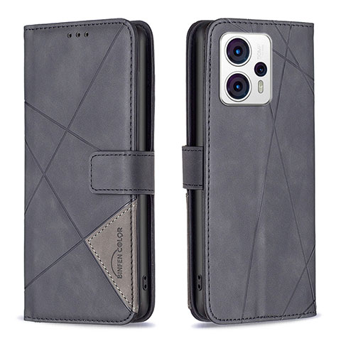 Funda de Cuero Cartera con Soporte Carcasa B08F para Motorola Moto G13 Negro