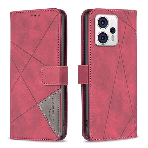 Funda de Cuero Cartera con Soporte Carcasa B08F para Motorola Moto G13 Rojo