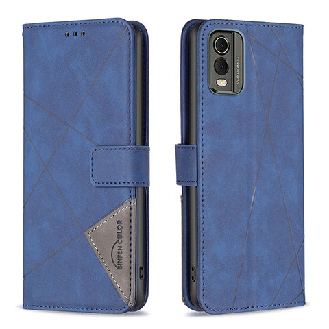 Funda de Cuero Cartera con Soporte Carcasa B08F para Nokia C32 Azul