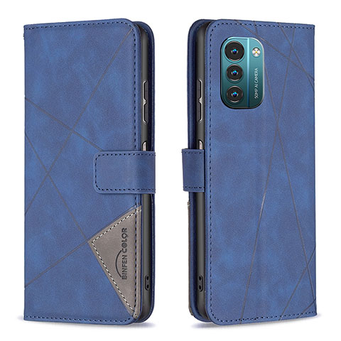 Funda de Cuero Cartera con Soporte Carcasa B08F para Nokia G11 Azul