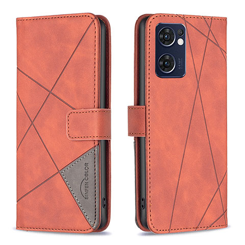 Funda de Cuero Cartera con Soporte Carcasa B08F para OnePlus Nord CE 2 5G Naranja