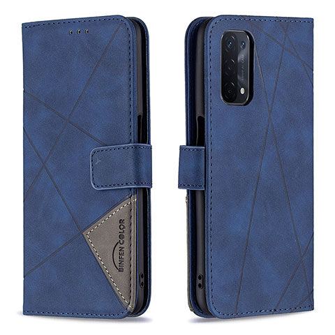 Funda de Cuero Cartera con Soporte Carcasa B08F para OnePlus Nord N200 5G Azul