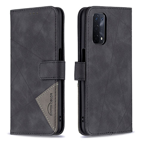 Funda de Cuero Cartera con Soporte Carcasa B08F para Oppo A74 5G Negro