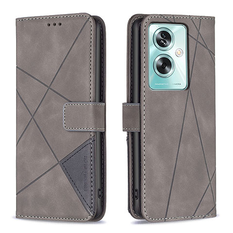 Funda de Cuero Cartera con Soporte Carcasa B08F para Oppo A79 5G Gris