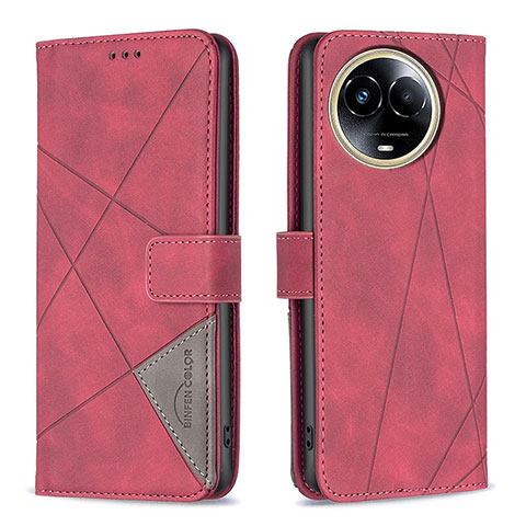 Funda de Cuero Cartera con Soporte Carcasa B08F para Realme 11 5G Rojo