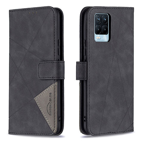 Funda de Cuero Cartera con Soporte Carcasa B08F para Realme 8 Pro Negro