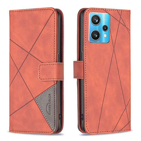 Funda de Cuero Cartera con Soporte Carcasa B08F para Realme 9 Pro+ Plus 5G Naranja