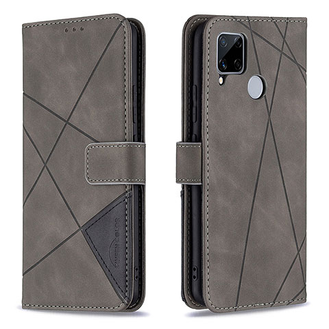 Funda de Cuero Cartera con Soporte Carcasa B08F para Realme C12 Gris