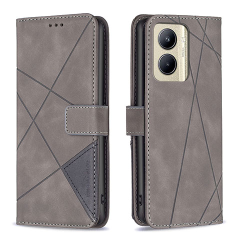 Funda de Cuero Cartera con Soporte Carcasa B08F para Realme C33 Gris