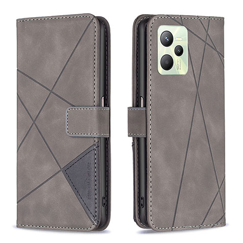 Funda de Cuero Cartera con Soporte Carcasa B08F para Realme Narzo 50A Prime Gris