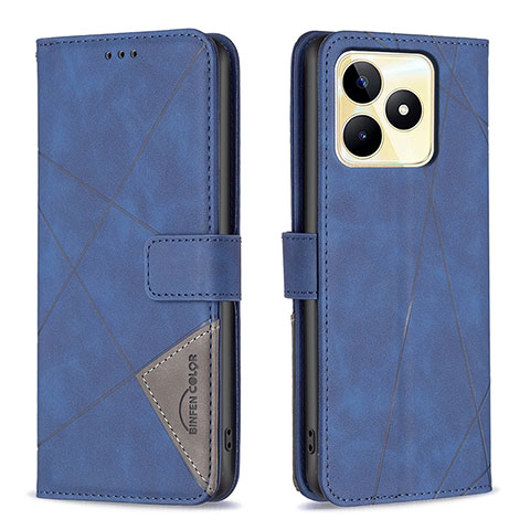 Funda de Cuero Cartera con Soporte Carcasa B08F para Realme Narzo N53 Azul