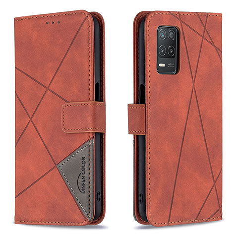 Funda de Cuero Cartera con Soporte Carcasa B08F para Realme V13 5G Naranja