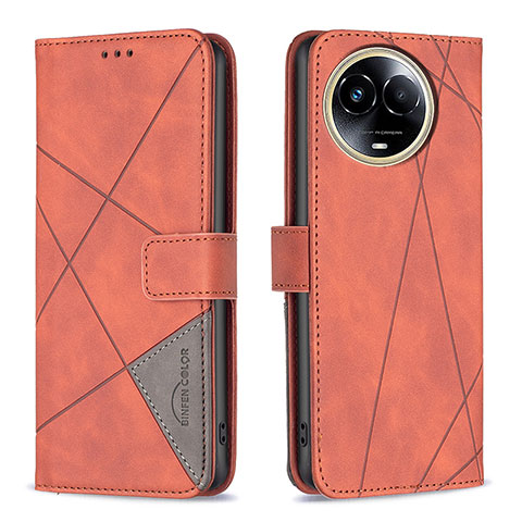 Funda de Cuero Cartera con Soporte Carcasa B08F para Realme V50s 5G Naranja