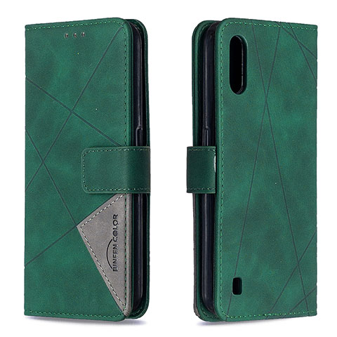 Funda de Cuero Cartera con Soporte Carcasa B08F para Samsung Galaxy A01 SM-A015 Verde