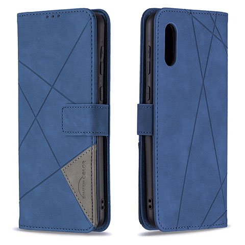 Funda de Cuero Cartera con Soporte Carcasa B08F para Samsung Galaxy A02 Azul