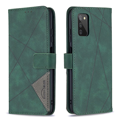 Funda de Cuero Cartera con Soporte Carcasa B08F para Samsung Galaxy A02s Verde