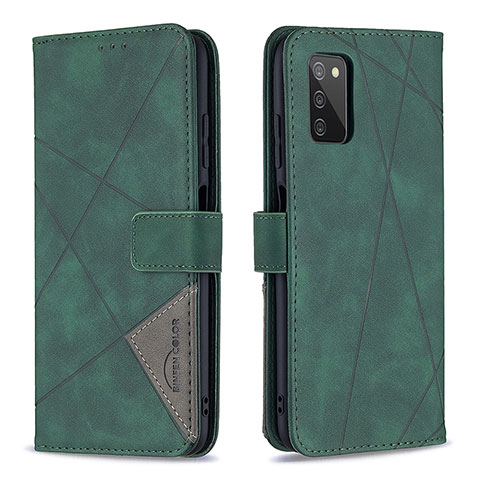 Funda de Cuero Cartera con Soporte Carcasa B08F para Samsung Galaxy A03s Verde