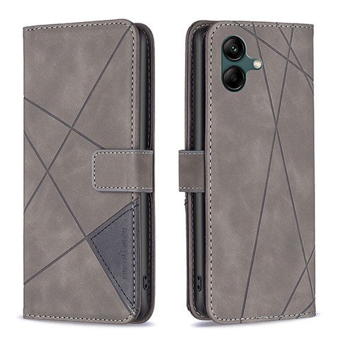 Funda de Cuero Cartera con Soporte Carcasa B08F para Samsung Galaxy A04 4G Gris