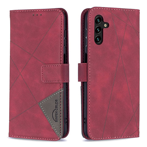 Funda de Cuero Cartera con Soporte Carcasa B08F para Samsung Galaxy A04s Rojo