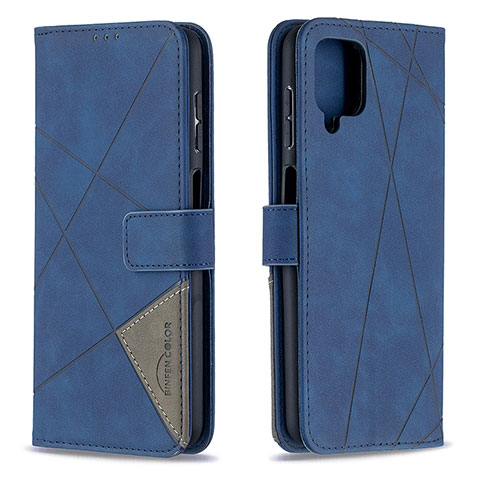 Funda de Cuero Cartera con Soporte Carcasa B08F para Samsung Galaxy A12 Nacho Azul