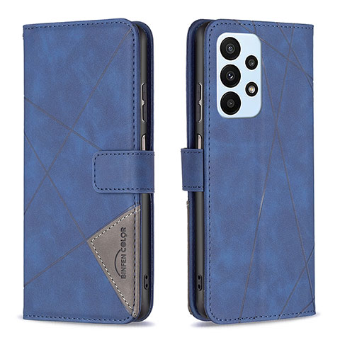 Funda de Cuero Cartera con Soporte Carcasa B08F para Samsung Galaxy A23 4G Azul