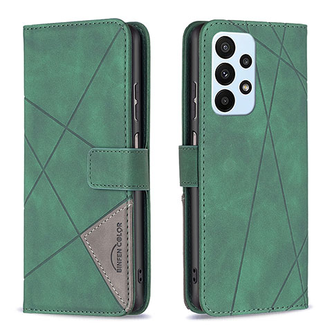 Funda de Cuero Cartera con Soporte Carcasa B08F para Samsung Galaxy A23 4G Verde