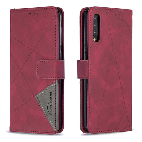 Funda de Cuero Cartera con Soporte Carcasa B08F para Samsung Galaxy A30S Rojo