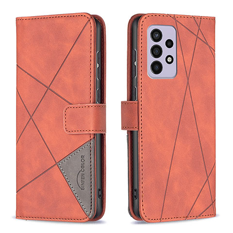 Funda de Cuero Cartera con Soporte Carcasa B08F para Samsung Galaxy A33 5G Naranja