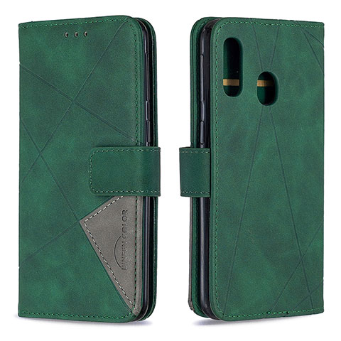 Funda de Cuero Cartera con Soporte Carcasa B08F para Samsung Galaxy A40 Verde