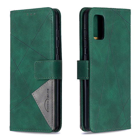 Funda de Cuero Cartera con Soporte Carcasa B08F para Samsung Galaxy A41 Verde