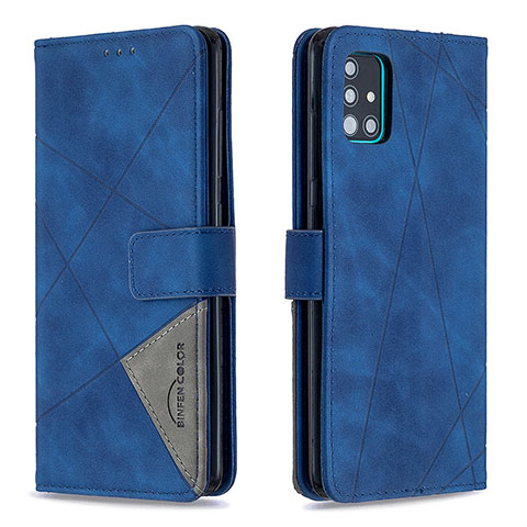 Funda de Cuero Cartera con Soporte Carcasa B08F para Samsung Galaxy A51 5G Azul